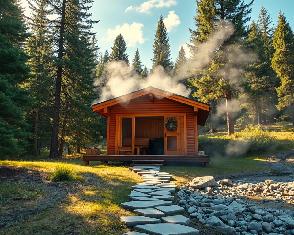 Outdoor-Sauna im Garten
