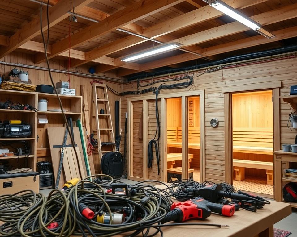 Saunaverkabelung Vorbereitung