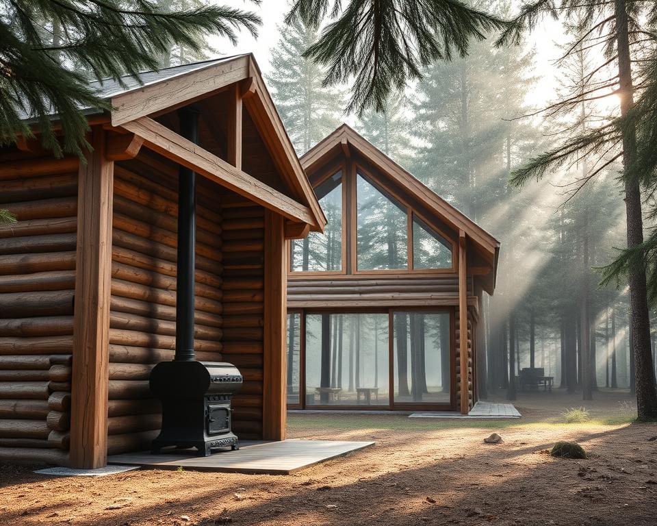Authentische Blockhaus Sauna Konstruktion
