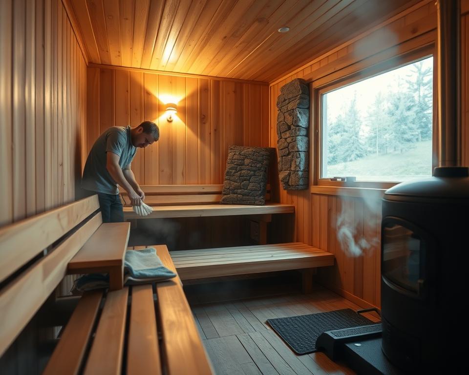 Blockhaus Sauna Wartung und Pflege