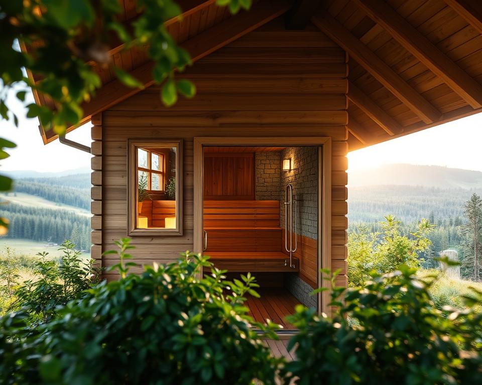 Blockhaus Sauna Wellness zu Hause