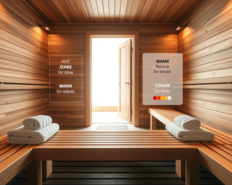 Sauna Positionierung Temperaturzonen