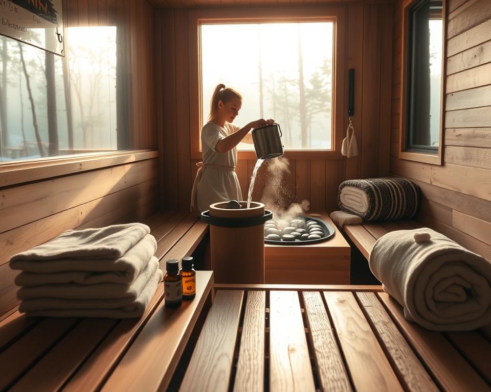 Sauna Vorbereitung