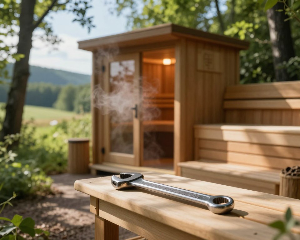 Spanner in Saunalandschaft