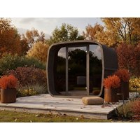 Fjordholz Fass-Sauna Modell Cubus-3 Black Edition