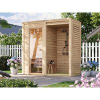 Fjordholz Mini Saunahaus Modell Nick mit Dusche