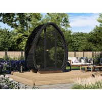 Fjordholz Fass-Sauna Modell Luxe-1 Plus Black Edit