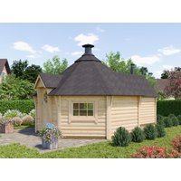 Fjordholz Grillkota mit Saunaraum Modell Finn 17+4