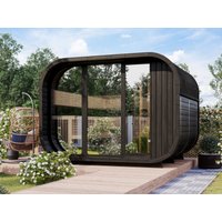 Fjordholz Fass-Sauna Modell Luxe-3 Zweiraum Black