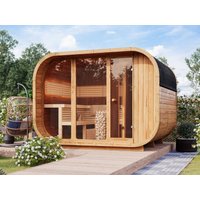 Fjordholz Fass-Sauna Modell Luxe-3 Zweiraum - mit