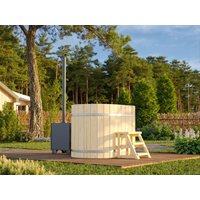 Fjordholz Holzbadezuber Oval Größe 1 mit Außenofen