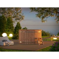 Fjordholz Holzbadezuber/Hot Tub Rund ohne Ofen