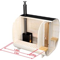 Fjordholz Fass-Sauna Modell Quadro 240 cm