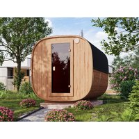 Fjordholz Fass-Sauna Modell Quadro 300 cm 2-Raum